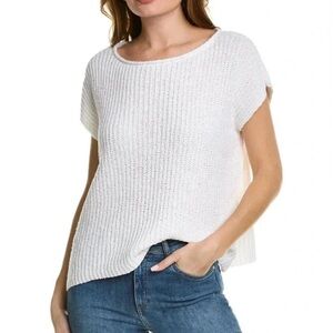 Eileen Fisher white Organic Cotton Top, Short Sleeve
